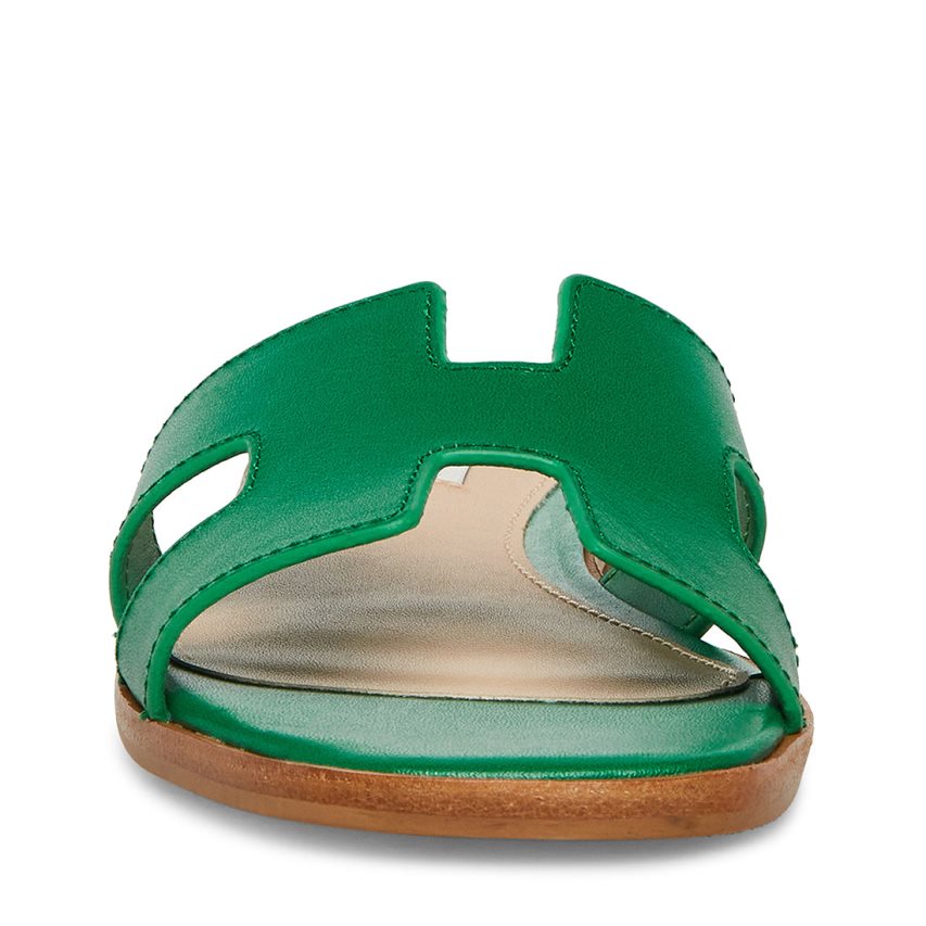 Sandalias de Diapositivas Steve Madden Hadyn Cuero Mujer Verde | ES RTE842